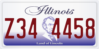 IL license plate Z344458
