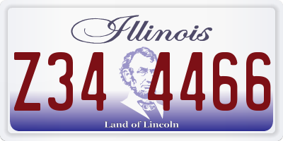 IL license plate Z344466