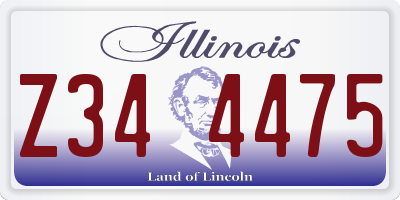 IL license plate Z344475