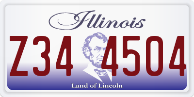 IL license plate Z344504