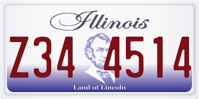 IL license plate Z344514