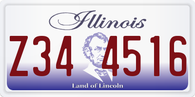 IL license plate Z344516