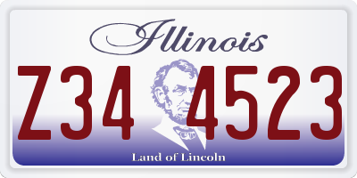 IL license plate Z344523