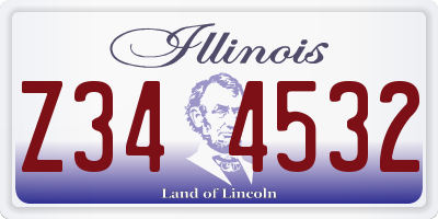 IL license plate Z344532