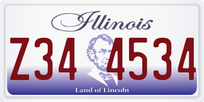 IL license plate Z344534