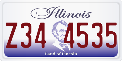 IL license plate Z344535