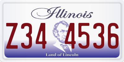 IL license plate Z344536