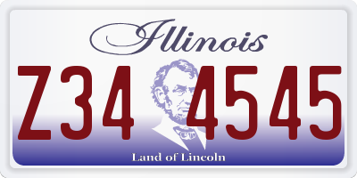 IL license plate Z344545