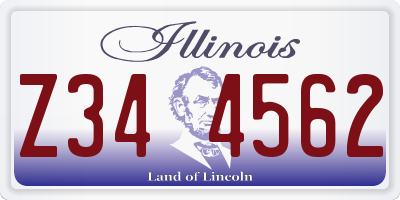 IL license plate Z344562