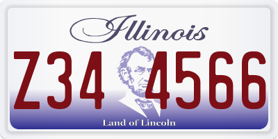 IL license plate Z344566