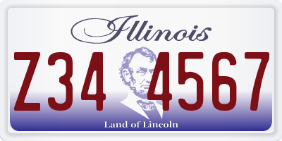 IL license plate Z344567