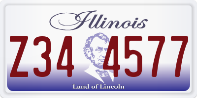 IL license plate Z344577