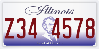 IL license plate Z344578