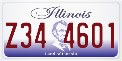 IL license plate Z344601