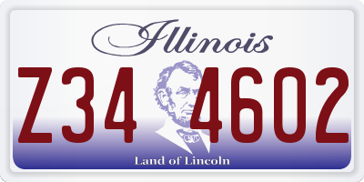 IL license plate Z344602