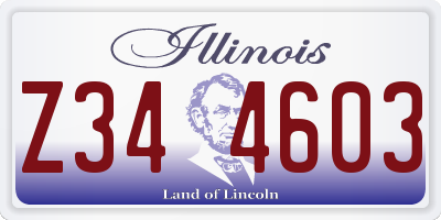 IL license plate Z344603