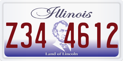IL license plate Z344612