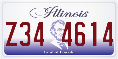 IL license plate Z344614