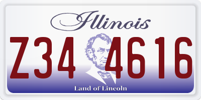 IL license plate Z344616