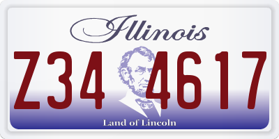 IL license plate Z344617