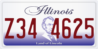 IL license plate Z344625