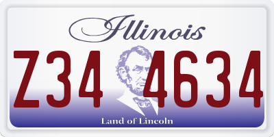 IL license plate Z344634