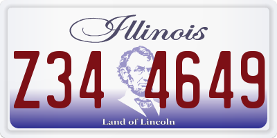 IL license plate Z344649