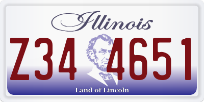 IL license plate Z344651
