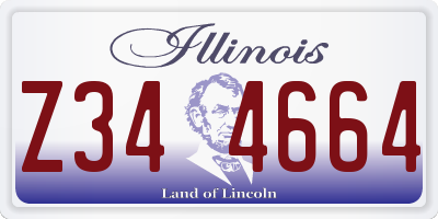 IL license plate Z344664