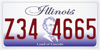 IL license plate Z344665