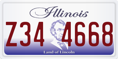 IL license plate Z344668