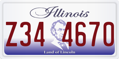 IL license plate Z344670