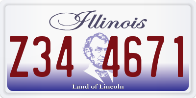 IL license plate Z344671