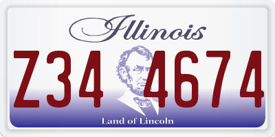 IL license plate Z344674