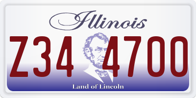IL license plate Z344700