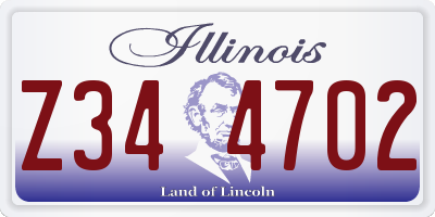IL license plate Z344702