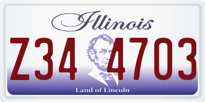 IL license plate Z344703