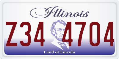 IL license plate Z344704