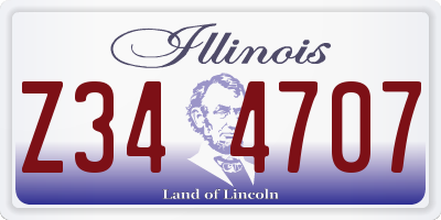 IL license plate Z344707