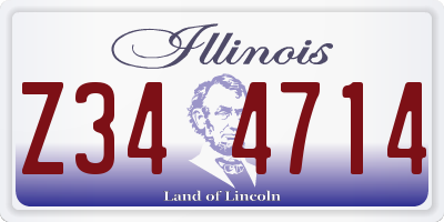 IL license plate Z344714