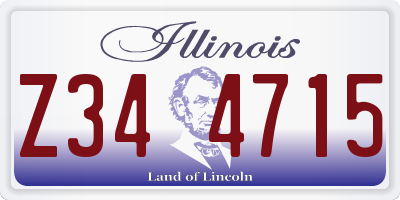 IL license plate Z344715