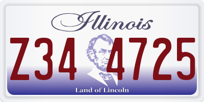 IL license plate Z344725