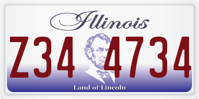 IL license plate Z344734
