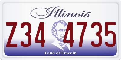 IL license plate Z344735