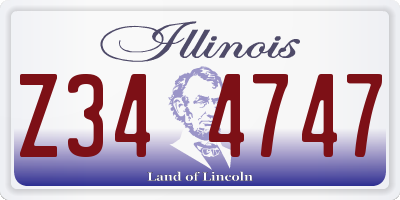 IL license plate Z344747