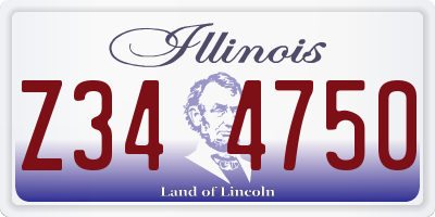 IL license plate Z344750