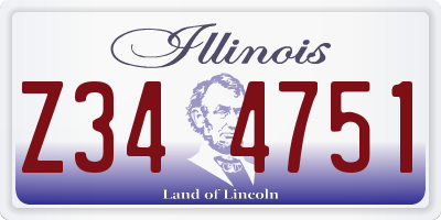 IL license plate Z344751