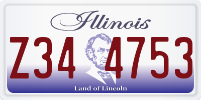 IL license plate Z344753