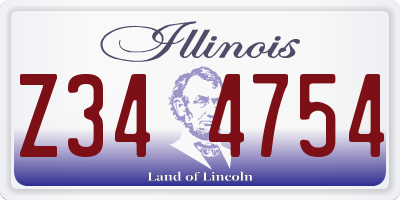 IL license plate Z344754