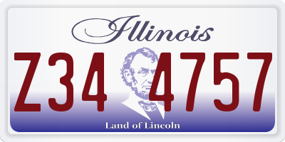 IL license plate Z344757